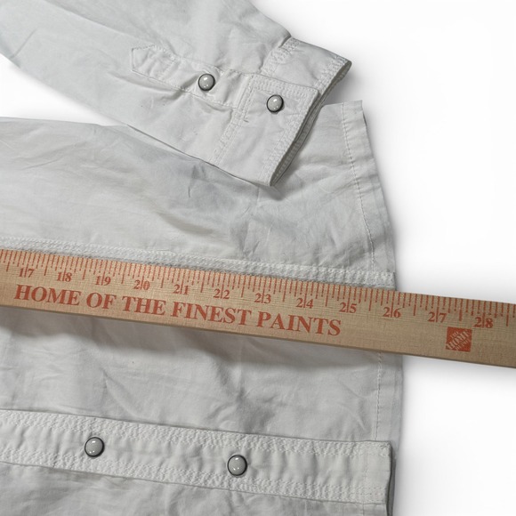 True Religion Western Poplin Shirt Womens Large White Long Sleeve Snap NWT - Picture 5 of 12